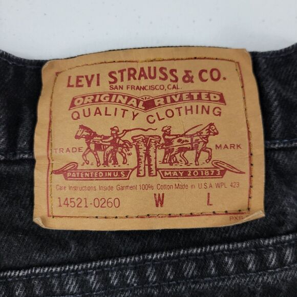 Levi's 14521-0260 vintage womens black jeans 14s denim 90's 3383 - Picture 4 of 12